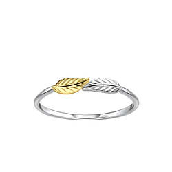 Wholesale Sterling Silver Leaf Ring - JD24524 Wholesale Sterling Silver Leaf Ring - JD24524