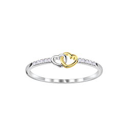 Wholesale Sterling Silver Double Heart Ring - JD24526