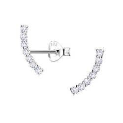 Wholesale Sterling Silver Curved Ear Studs  - JD24489