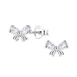 Wholesale Sterling Silver Bow Ear Studs  - JD24480