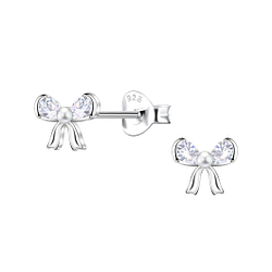 Wholesale Sterling Silver Bow Ear Studs - JD24426 Wholesale Sterling Silver Bow Ear Studs - JD24426