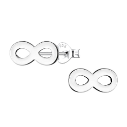 Wholesale Sterling Silver Infinity Ear Studs - JD24449 Wholesale Sterling Silver Infinity Ear Studs - JD24449