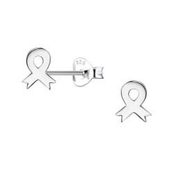 Wholesale Sterling Silver Ribbon Ear Studs - JD24460