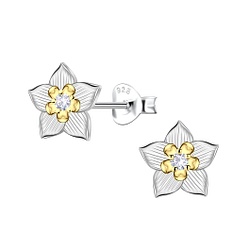 Wholesale Sterling Silver Flower Ear Studs - JD24534