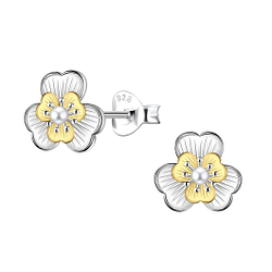 Wholesale Sterling Silver Flower Ear Studs - JD24535