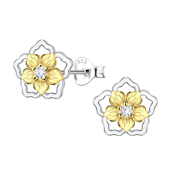 Wholesale Sterling Silver Flower Ear Studs - JD24536