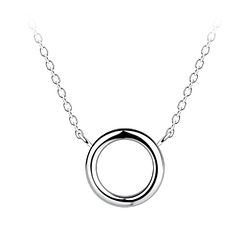 Wholesale Sterling Silver Circle Necklace - JD24163