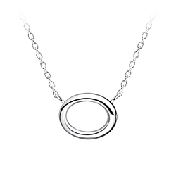 Wholesale Sterling Silver Oval Necklace - JD24168