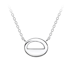 Wholesale Sterling Silver Oval Necklace - JD24169