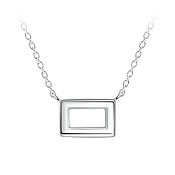 Wholesale Sterling Silver Rectangle Necklace - JD24188