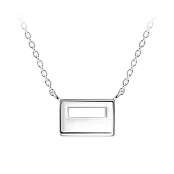 Wholesale Sterling Silver Rectangle Necklace - JD24189