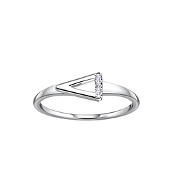 Wholesale Sterling Silver Triangle Ring - JD24102 Wholesale Sterling Silver Triangle Ring - JD24102