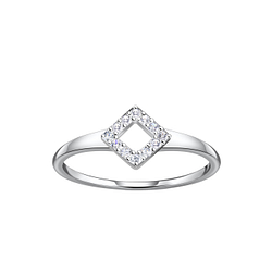 Wholesale Sterling Silver Square Ring - JD24105 Wholesale Sterling Silver Square Ring - JD24105