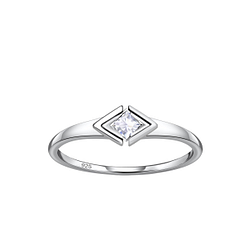 Wholesale Sterling Silver Diamond Shaped Ring - JD24116