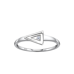 Wholesale Sterling Silver Triangle Ring - JD24118 Wholesale Sterling Silver Triangle Ring - JD24118