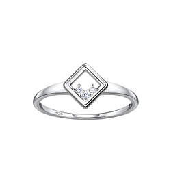 Wholesale Sterling Silver Square Ring - JD24121 Wholesale Sterling Silver Square Ring - JD24121
