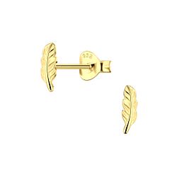 Wholesale Sterling Silver Feather Ear Studs - JD23339