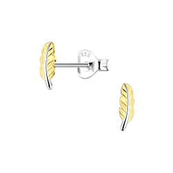 Wholesale Sterling Silver Feather Ear Studs - JD24514