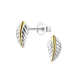 Wholesale Sterling Silver Leaf Ear Studs - JD24515