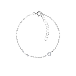 Wholesale Sterling Silver Arrow and Heart Bracelet - JD22609
