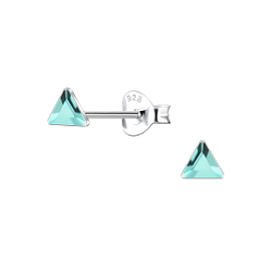 Wholesale 3mm Triangle Crystal Sterling Silver Ear Studs - JD24727 Wholesale 3mm Triangle Crystal Sterling Silver Ear Studs - JD24727