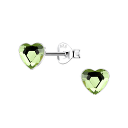 Wholesale 6mm Heart Crystal Sterling Silver Ear Studs - JD24737 Wholesale 6mm Heart Crystal Sterling Silver Ear Studs - JD24737