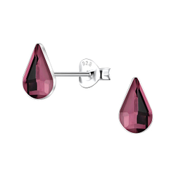 Wholesale 5x8mm Teardrop Crystal Sterling Silver Ear Studs - JD24739 Wholesale 5x8mm Teardrop Crystal Sterling Silver Ear Studs - JD24739