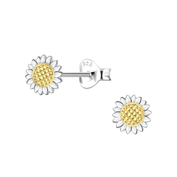 Wholesale Sterling Silver Sunflower Ear Studs - JD24528