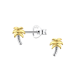 Wholesale Sterling Silver Palm Tree Ear Studs - JD24532 Wholesale Sterling Silver Palm Tree Ear Studs - JD24532