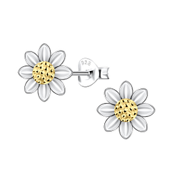 Wholesale Sterling Silver Flower Ear Studs - JD24537 Wholesale Sterling Silver Flower Ear Studs - JD24537