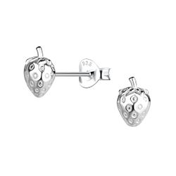 Wholesale Sterling Silver Strawberry Ear Studs - JD24640