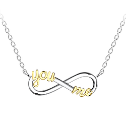 Wholesale Sterling Silver You and Me Infinity Necklace - JD24527