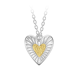 Wholesale Sterling Silver Heart Necklace - JD24539