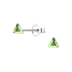 Wholesale 3mm Triangle Crystal Sterling Silver Ear Studs - JD24727 Wholesale 3mm Triangle Crystal Sterling Silver Ear Studs - JD24727
