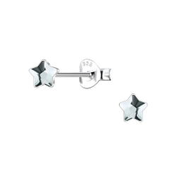 Wholesale 4mm Star Crystal Sterling Silver Ear Studs - JD24730