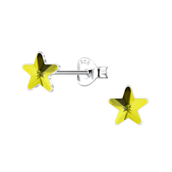 Wholesale 5mm Star Crystal Sterling Silver Ear Studs - JD24736 Wholesale 5mm Star Crystal Sterling Silver Ear Studs - JD24736