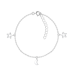 Wholesale Sterling Silver Moon and Star Bracelet - JD25134 Wholesale Sterling Silver Moon and Star Bracelet - JD25134