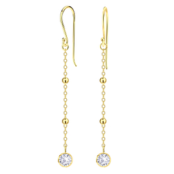 Wholesale Sterling Silver Satellite Chain with Single Stone Earrings - JD25136