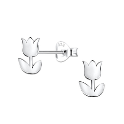 Wholesale Sterling Silver Tulip Ear Studs - JD24462