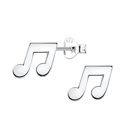 Wholesale Sterling Silver Music Note Ear Studs - JD24467