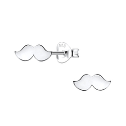 Wholesale Sterling Silver Moustache Ear Studs - JD24469