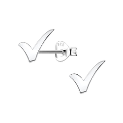 Wholesale Sterling Silver Tick Sign Ear Studs - JD24470