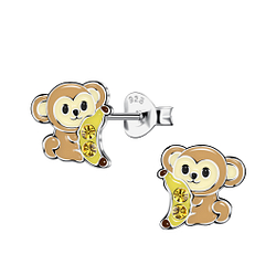 Wholesale Sterling Silver Monkey Ear Studs - JD23948