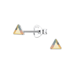 Wholesale 3mm Triangle Crystal Sterling Silver Ear Studs - JD24727