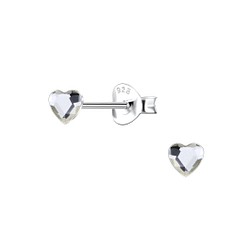 Wholesale 3mm Heart Sterling Silver Ear Studs - JD24728 Wholesale 3mm Heart Sterling Silver Ear Studs - JD24728