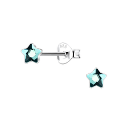 Wholesale 4mm Star Crystal Sterling Silver Ear Studs - JD24730