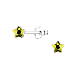 Wholesale 4mm Star Crystal Sterling Silver Ear Studs - JD24730