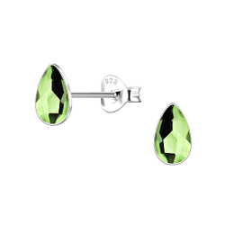 Wholesale 3x5mm Pear Crystal Sterling Silver Ear Studs  - JD24732