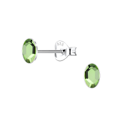 Wholesale 3x5mm Oval Crystal Sterling Silver Ear Studs - JD24733