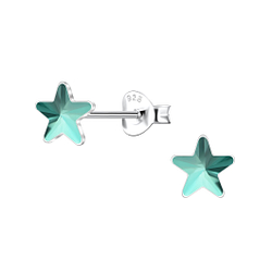 Wholesale 5mm Star Crystal Sterling Silver Ear Studs - JD24736